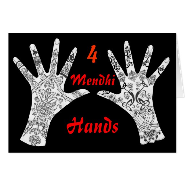 Four Mendhi Hands (Front Horizontal)