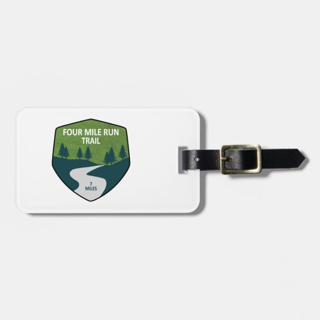 Four Mile Run Trail Luggage Tag (Front Horizontal)