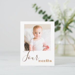 Four Month Photo First Birthday Banner Card