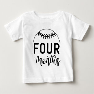 Four Months Baseball Baby Milestone - T-Shirt
