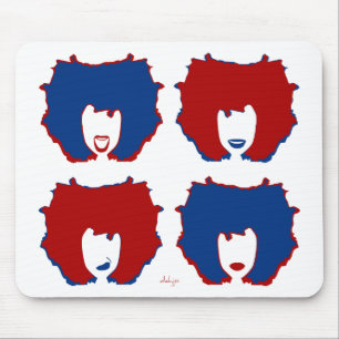 FOUR MOODS in RED and BLUE Mouse Pad