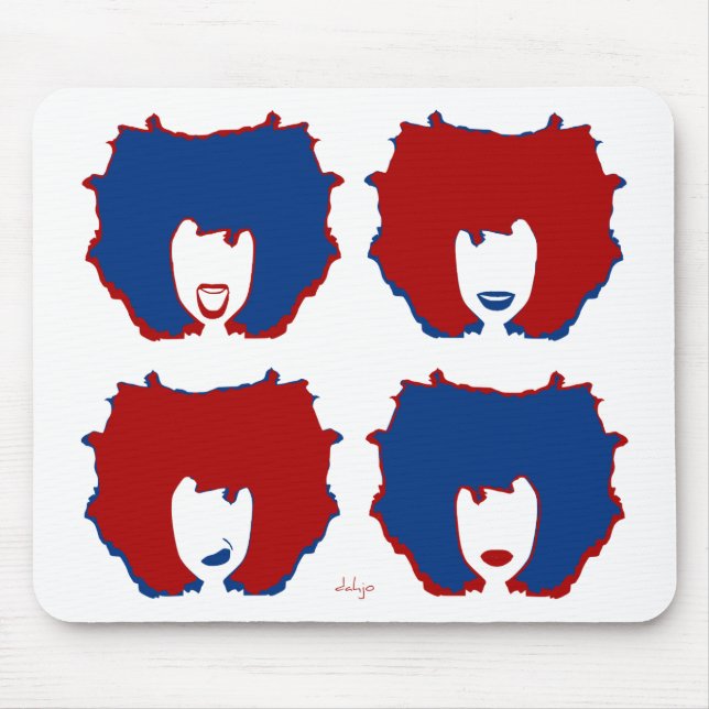 FOUR MOODS in RED and BLUE Mouse Pad (Front)