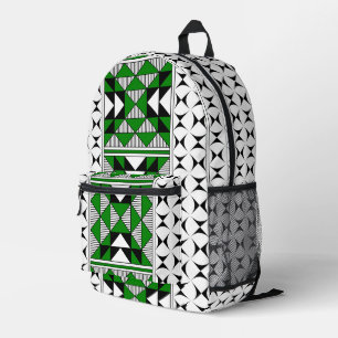 Four Mountains in Green Printed Backpack
