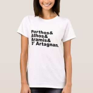 Four Musketeers - Porthos Athos Aramis D'Artagnan T-Shirt