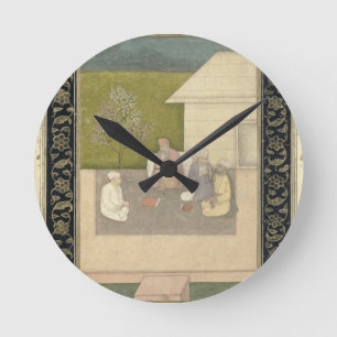 Four Muslim holy men seated in meditation outside Round Clock