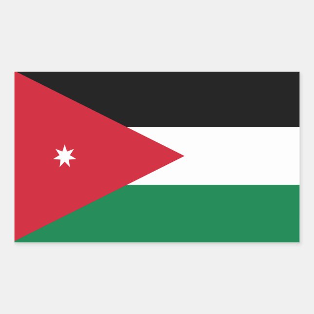FOUR National Flag of Jordan Rectangular Sticker (Front)