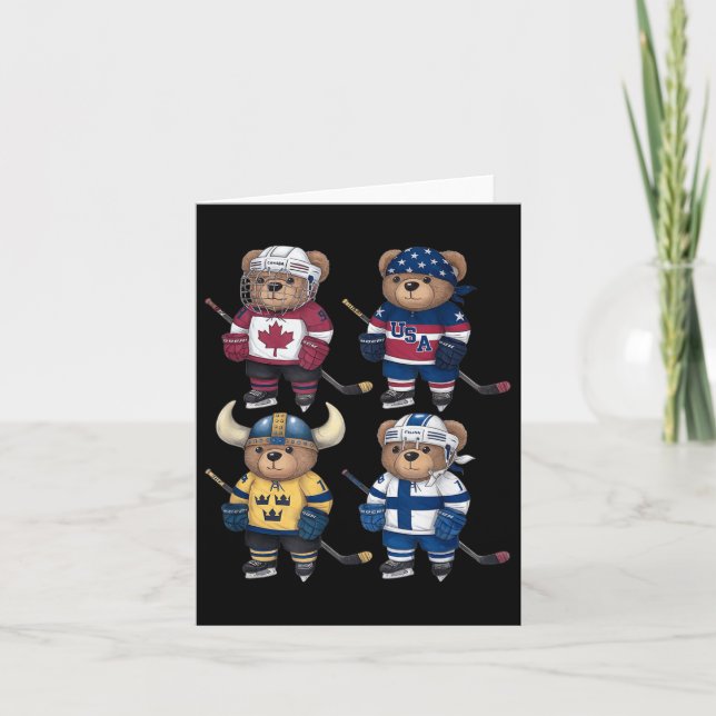 Four Nations Battle Global Face-off Teddy Bear Hoc Card (Front)