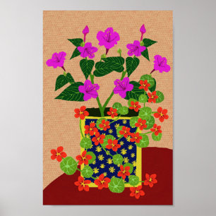 Four o' clock and Nasturtium Poster