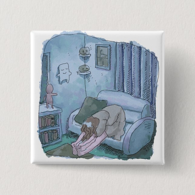 four o'clock in the afternoon 15 cm square badge (Front)