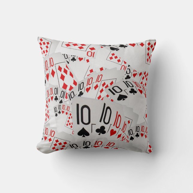 "Four of a Kind: Scattered Quad Tens" Cushion (Front)