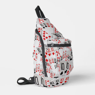 "Four of a Kind: Scattered Quad Tens" Sling Bag