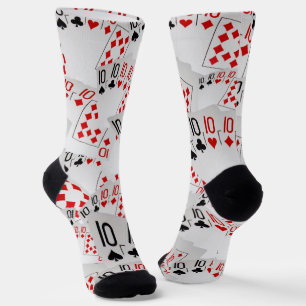 "Four of a Kind: Scattered Quad Tens" Socks
