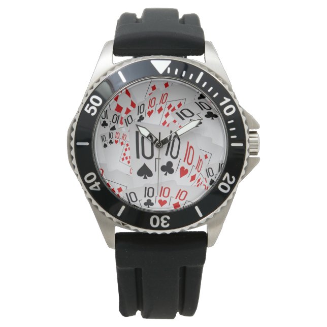 "Four of a Kind: Scattered Quad Tens" Watch (Front)