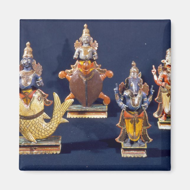 Four of the incarnations of Vishnu Magnet (Front)