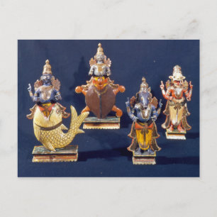 Four of the incarnations of Vishnu Postcard