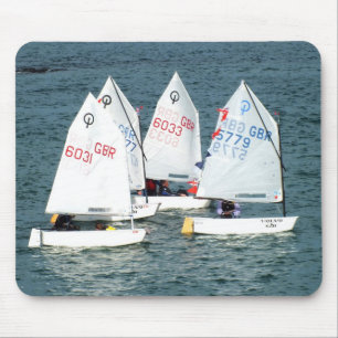 Four Optimist boats Mouse Pad
