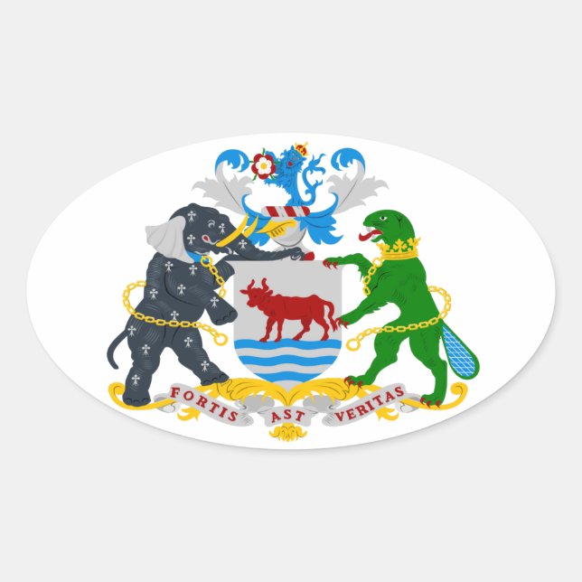 FOUR Oxford Coat of Arms Oval Sticker (Front)