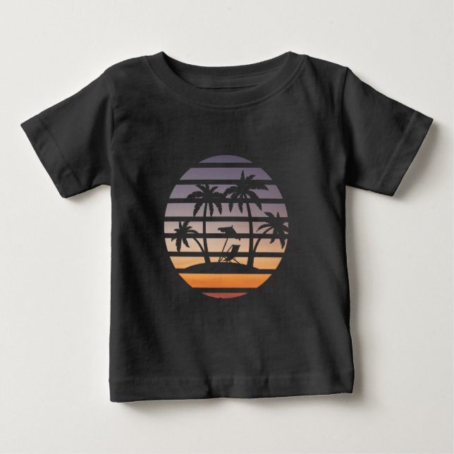 four palm trees in a sunset T-Shirt (Front)