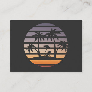 four palm trees in a sunset T-Shirt Business Card