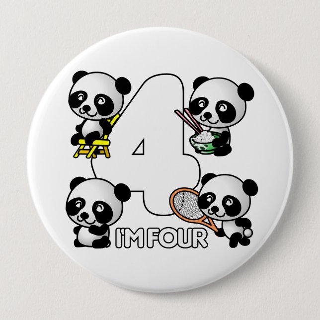 FOUR PANDAS button (Front)