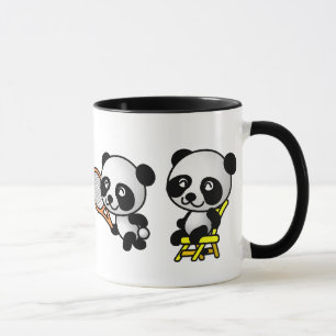 FOUR PANDAS mug - choose style & colour