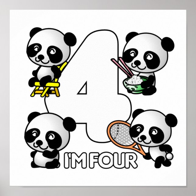 FOUR PANDAS poster - customise (Front)