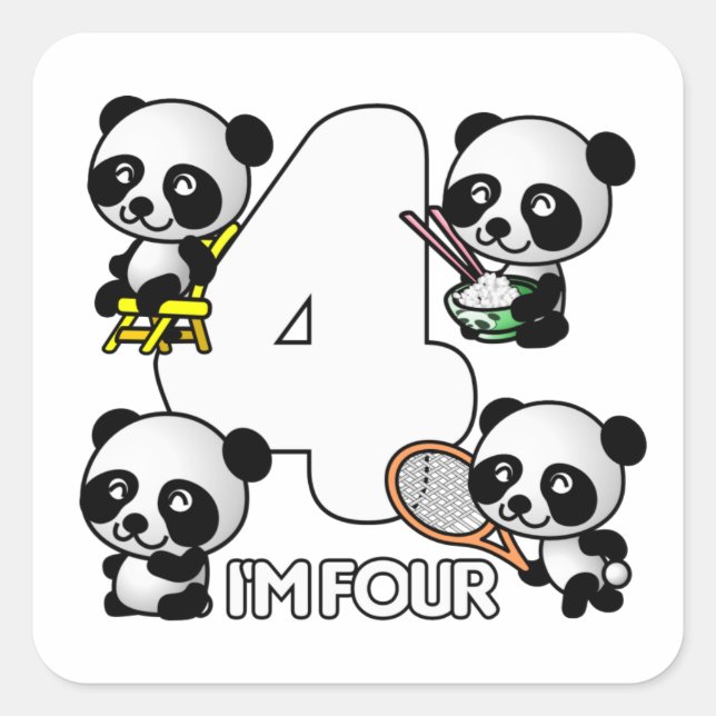 FOUR PANDAS stickers (Front)