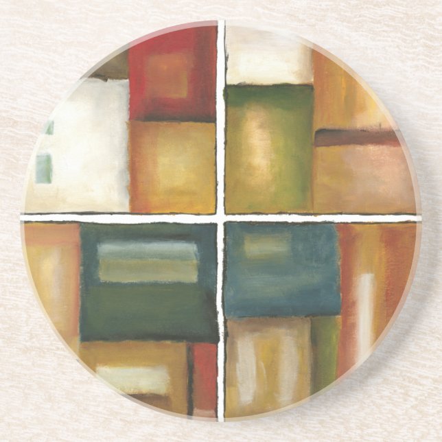 Four Panelled Painting by Jennifer Goldberger Coaster (Front)
