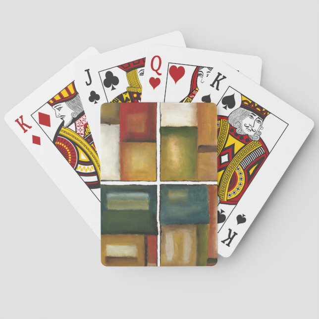 Four Panelled Painting by Jennifer Goldberger Playing Cards (Back)