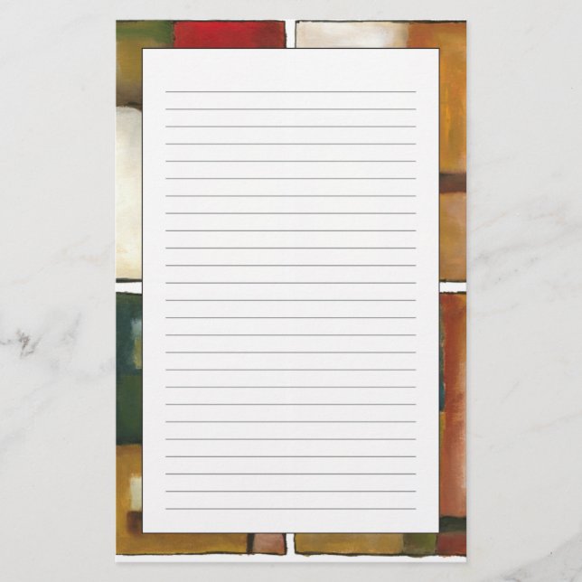 Four Panelled Painting by Jennifer Goldberger Stationery (Front)