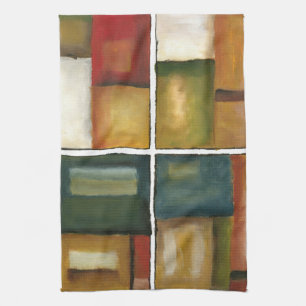 Four Panelled Painting by Jennifer Goldberger Tea Towel