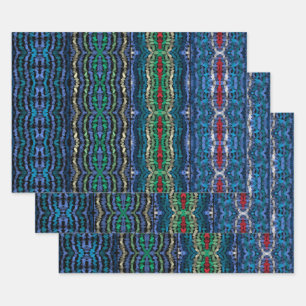 Four Part Harmony Translucent Alternating Shapes   Wrapping Paper Sheet