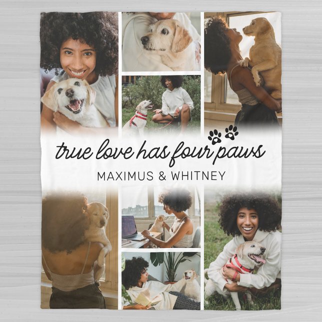 Four Paws Dog Owner Photo Fleece Blanket (Creator Uploaded)