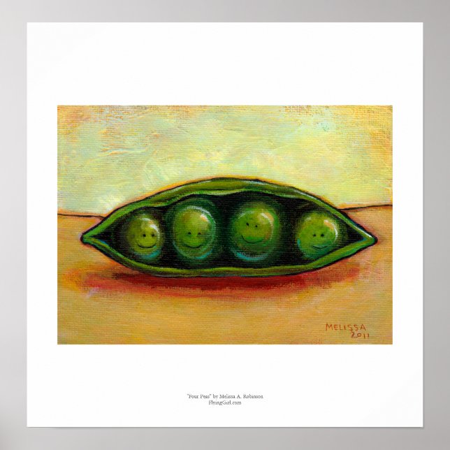 Four peas in a pod fun unique original art poster (Front)