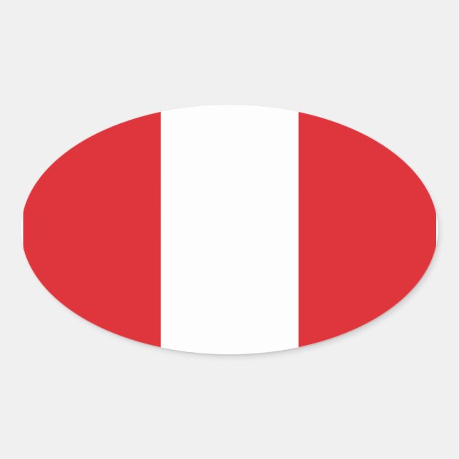 FOUR Peru National Flag Oval Sticker (Front)