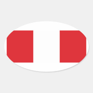 FOUR Peru National Flag Oval Sticker