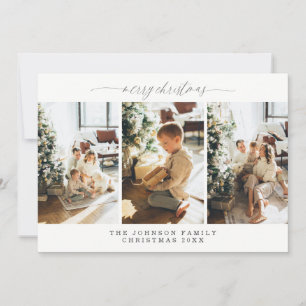 Four Photo Christmas Card Warmest Wishes