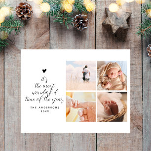 Four Photo Christmas Collage Wonderful Time Postcard