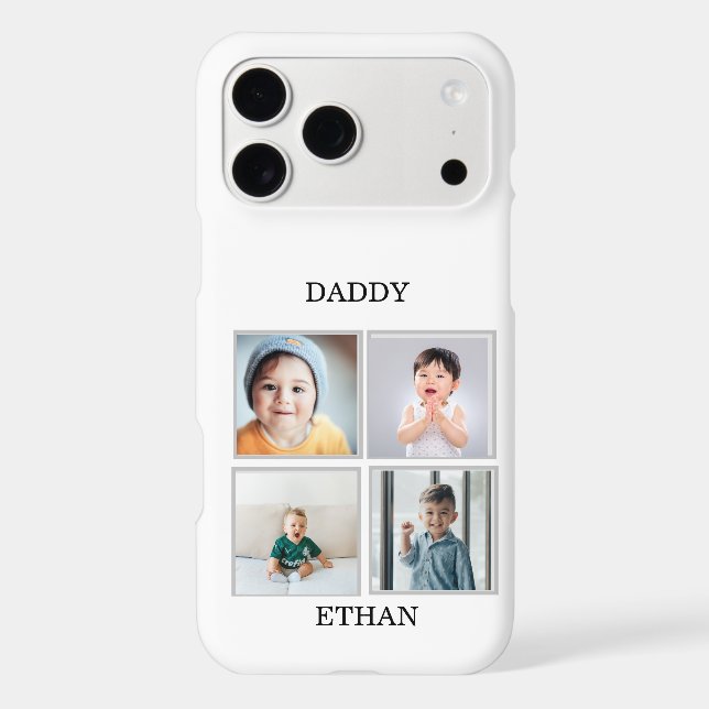 Four Photo Collage Modern Personalized Custom Text (Back)