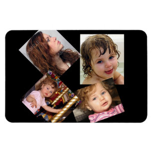 Four Photo Collage Template Magnet