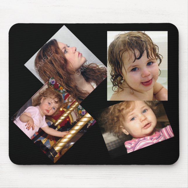 Four Photo Collage Template Mouse Pad (Front)
