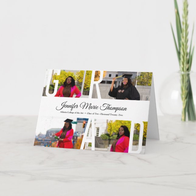 four photo Graduation invitation  (Front)