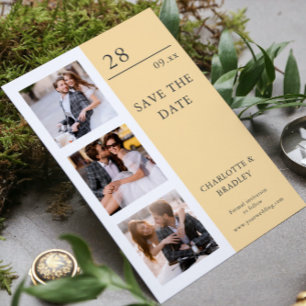 Four Photo Modern Minimalist Wedding Collage Save The Date