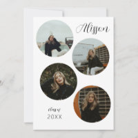 Four Photo Round Grad Announcement