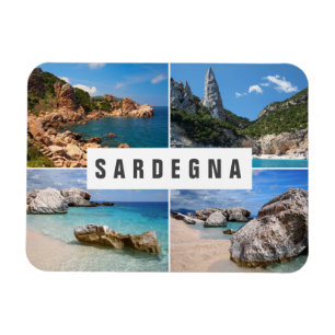 Four photo Sardinia beaches collage souvenir Magnet