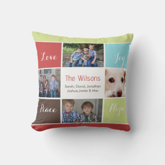four photos collage custom pillows