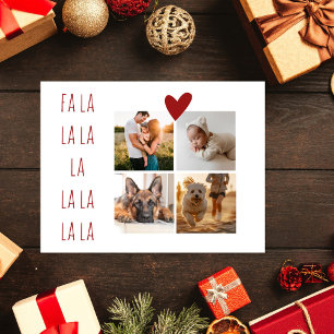 Four Photos Collage Cute Christmas Falala Holiday Postcard