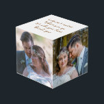 Four photos Couple Wedding Romantic Quote Cube<br><div class="desc">Simply swap in your four favourite photos from your wedding day, or family photos, and on the top the lovely words It doesn’t matter where you go, it’s who you have beside you. These words can be easily personalised if you wish, and the font style and colour and the white...</div>