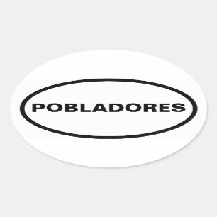 FOUR "Pobladores" Oval Sticker