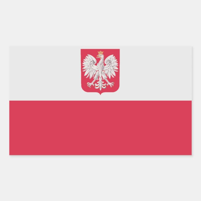 FOUR Poland National Flag Rectangular Sticker (Front)